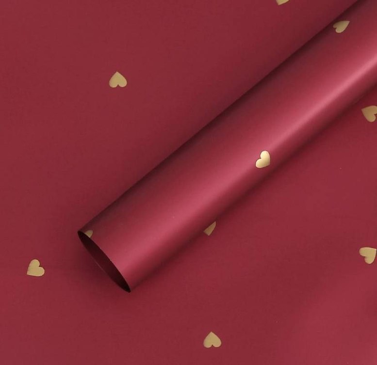 Matte Folie in Bögen, HERZ Marsala Aufdruck