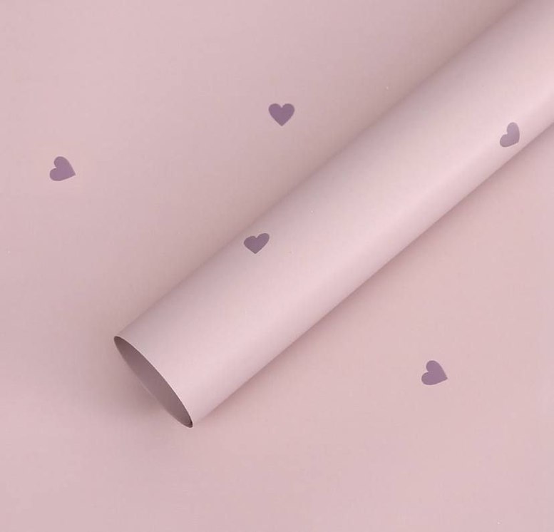 Matte Folie in Bögen, HERZ-Lavendel-Druck