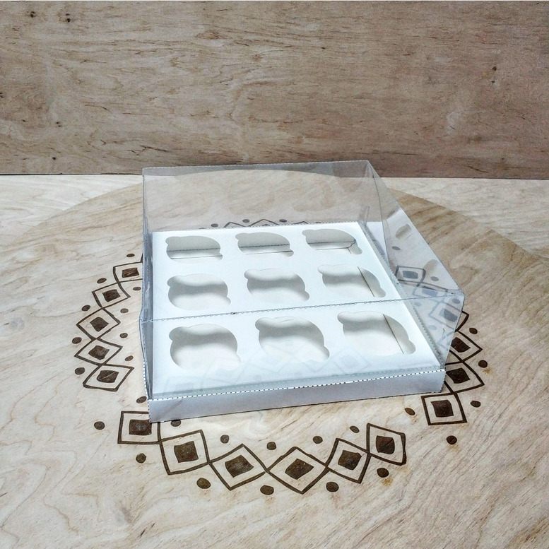 Box for 9 muffins 255x255x110 transparent/PET   